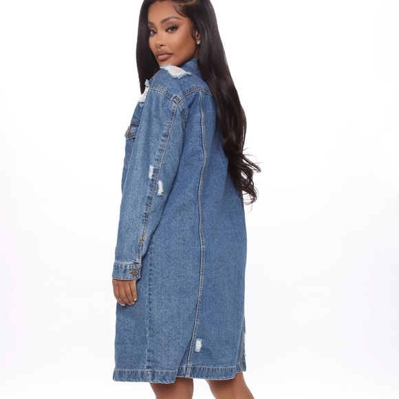 SOLD!! Long denim jacket - Picture 3 of 5